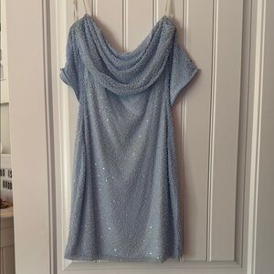 Windsor Light Blue Sequin Mini Dress